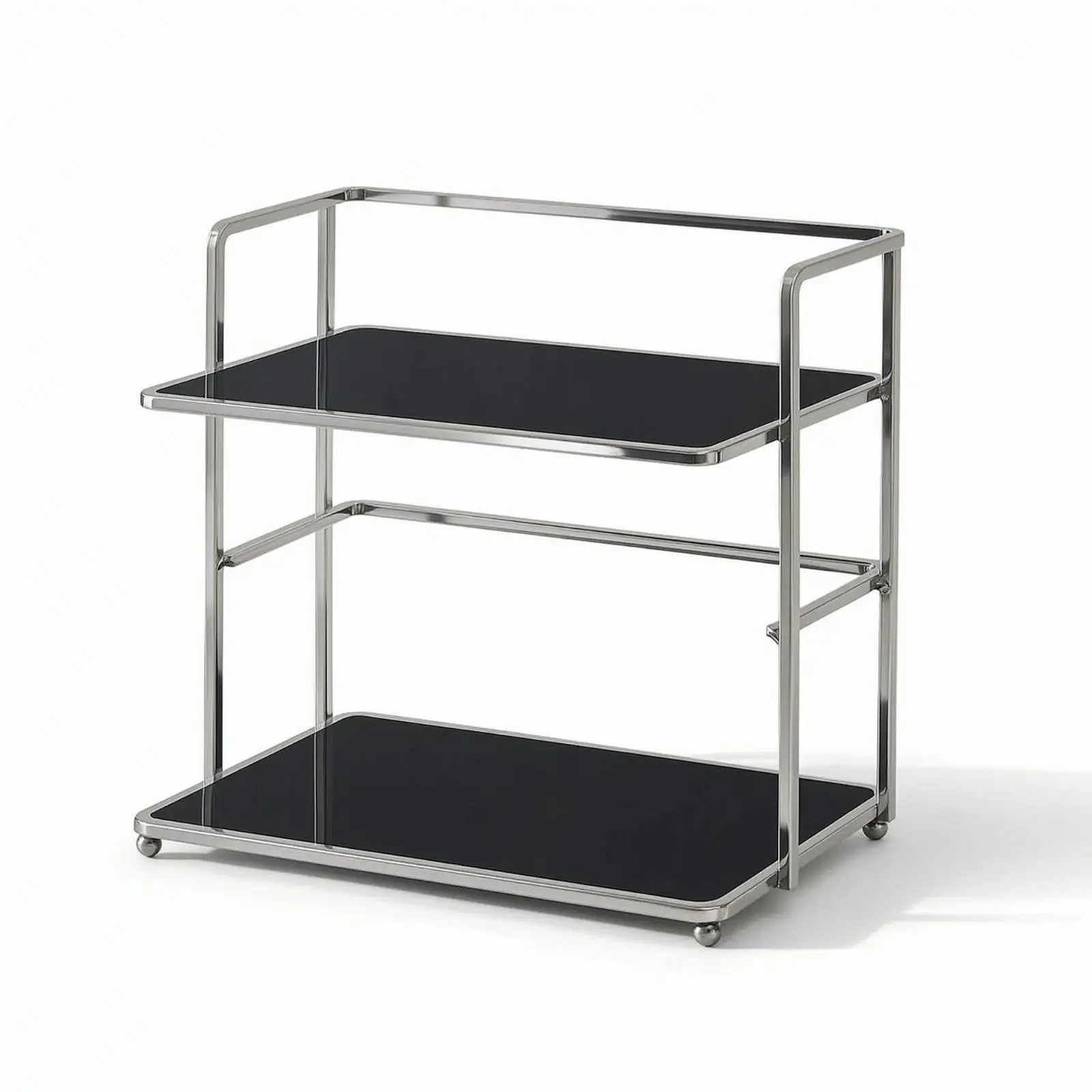 Tabletop Storage Rack Compact Metal Rolling Cart Portable for Desk
