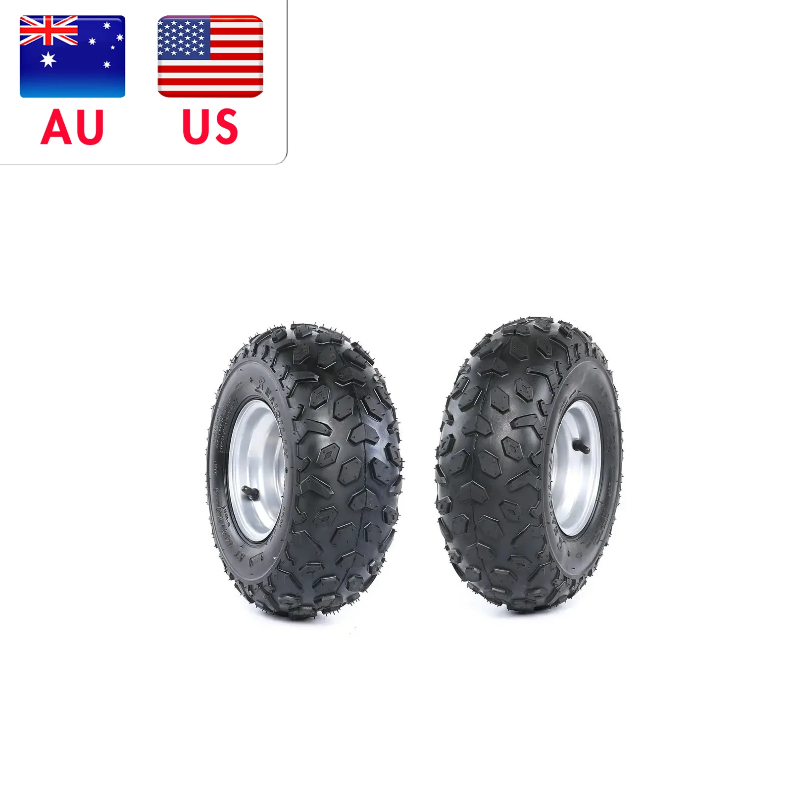 

A Pair of 145/70 - 6 Tyre and Rim Wheel For Quad ATV Buggy Dune Go Kart Roketa Suzuki LT50 Motorcycle Tires