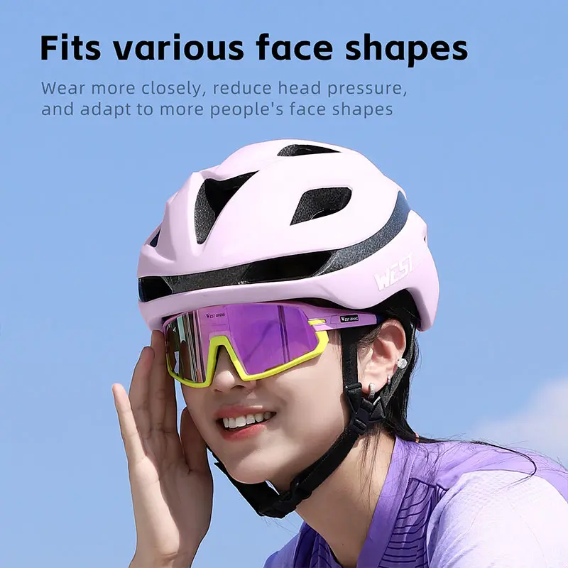 WEST BIKING Photochromic Colorful Large Frame Bicycle Goggles Anti-UV Cycling Glasses Outdoor Sports Riding Running Bike Eyewear