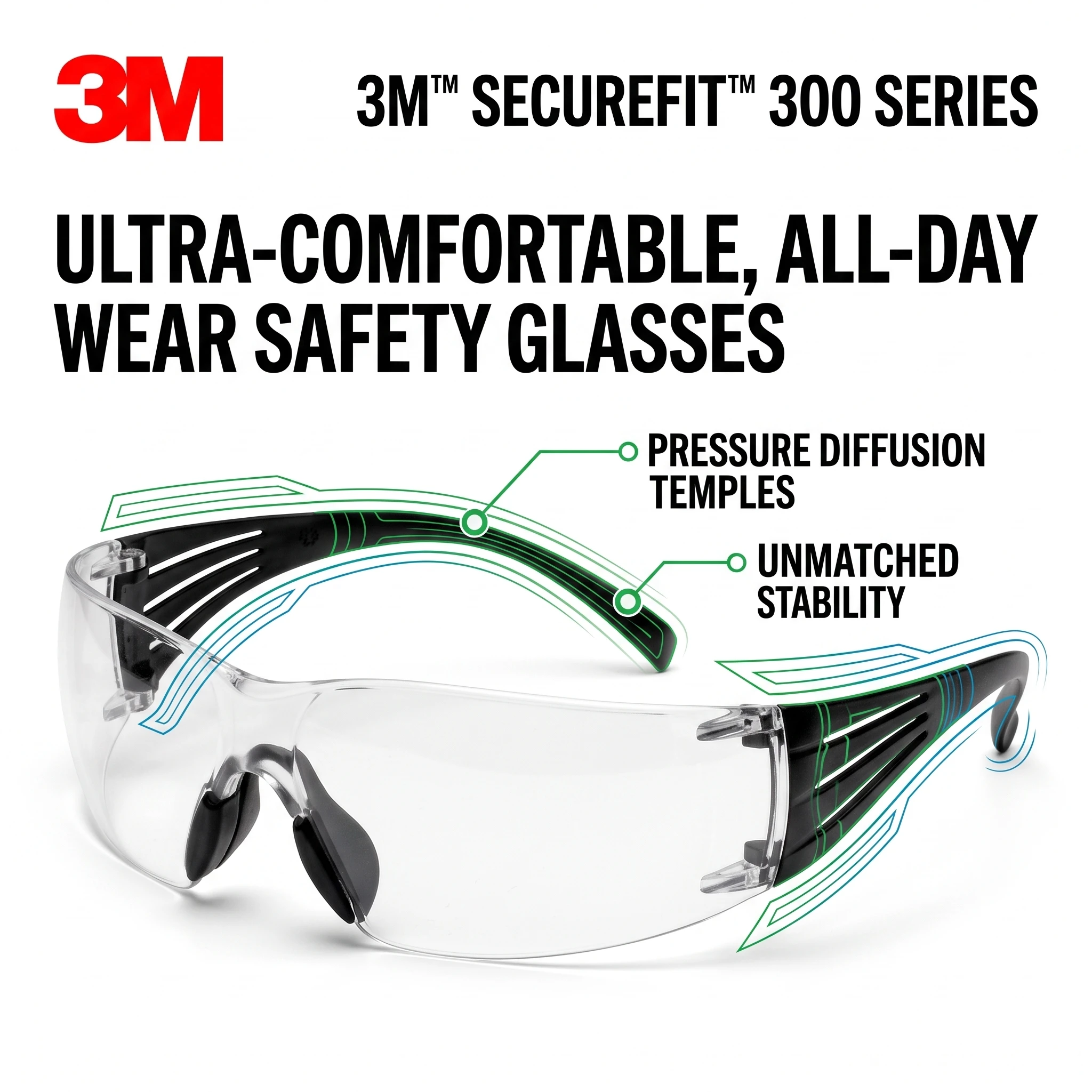 3M SF301AS Safety Glasses ANSI Z87.1 Clear Goggles Construction Work Glasses Protection Industrial PPE Lentes de Seguridad