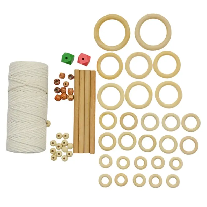 

Best-DIY Macrame Supplies Kit- Wall Hanging Project For Beginners Featuring Natural Cotton Rope