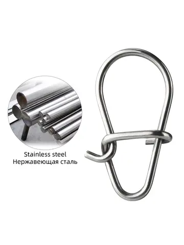 DNDYUJU 100X pêche belle broche à crochet 304 en acier inoxydable roulant pivotant leurre connecteur matériel de pêche accessoires outil de poisson