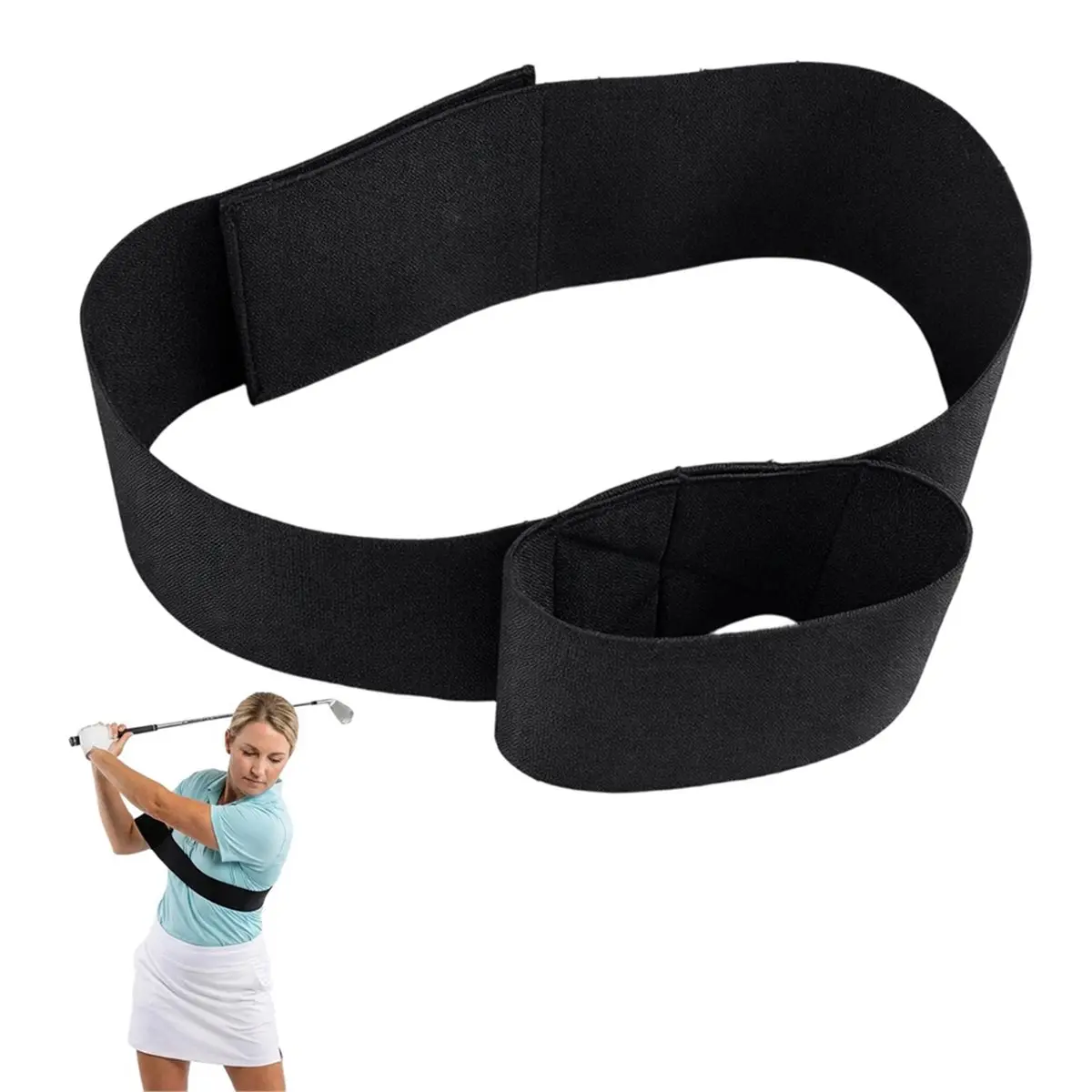 ✱Golf Swing Trainer, Golf Training Aids for Swing Practice, Adjustable Swing Sync Golf Trainer with Arm Bands