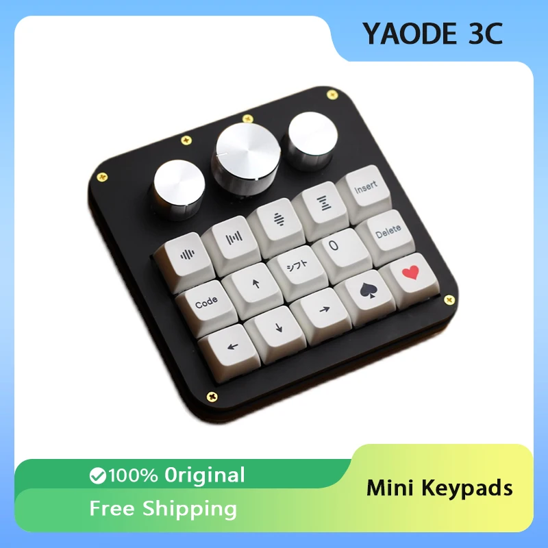 Winry Mechanical Keyboard Numeric Keypads Kit Mini 15keys Wired Keyboards Three Knobs PBT Hot Swap Custom Encoder Gift