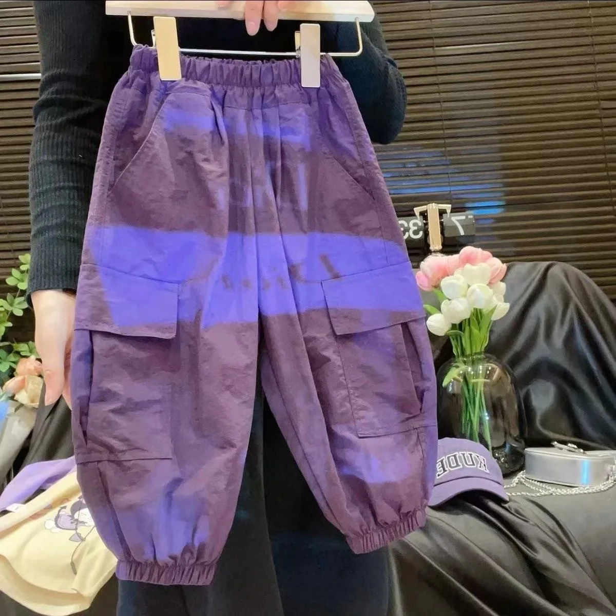 2025 Girls' Pants Summer New Work Pants Korean Edition Small and Medium sized Girls Handsome Legged Summer Children's Pants