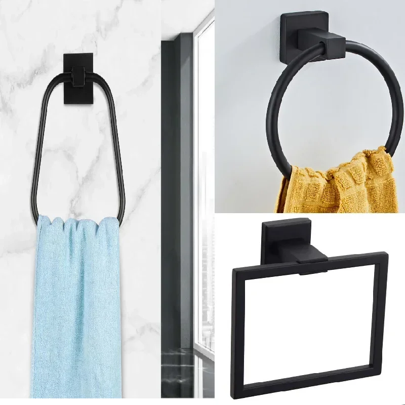 

Черное кольцо для полотенца из нержавеющей стали, квадратный держатель для полотенец в скандинавском стиле, кольцо для полотенца, кольцо для полотенца, Держатель для полотенца, квадратное кольцо