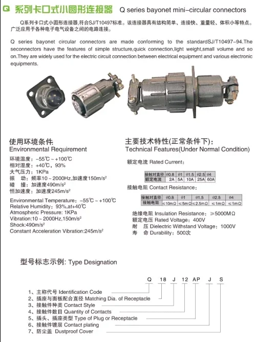 （5PCS）Q connector plug Q18K7P, Q18J7P socket Q18J7A ,Q18K7AJ.