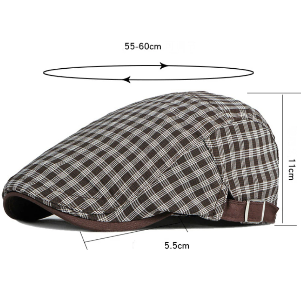

MZ4060 Mens Berets Women Vintage Plaid Artist Painter Beret Hat Caps for Summer Male Female Ivy Flat Cap Adjustable Beret Cap