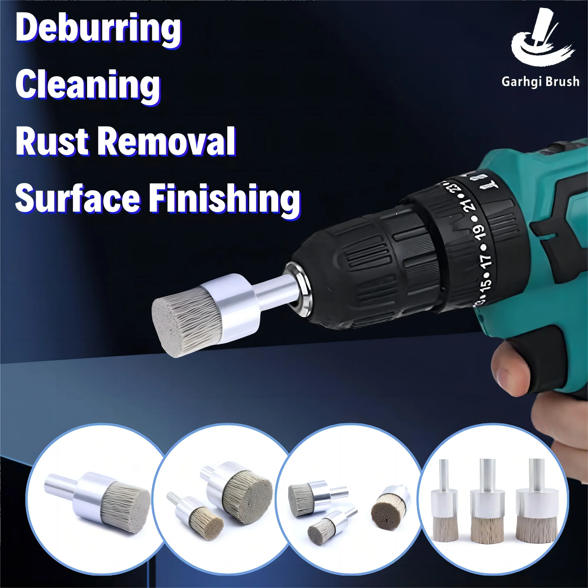 Pen-shaped End Brushes Aluminum Oxide Abrasive Residues Removal Cleaning Deburring Brush CNC Machine Industrial Power Drill Use