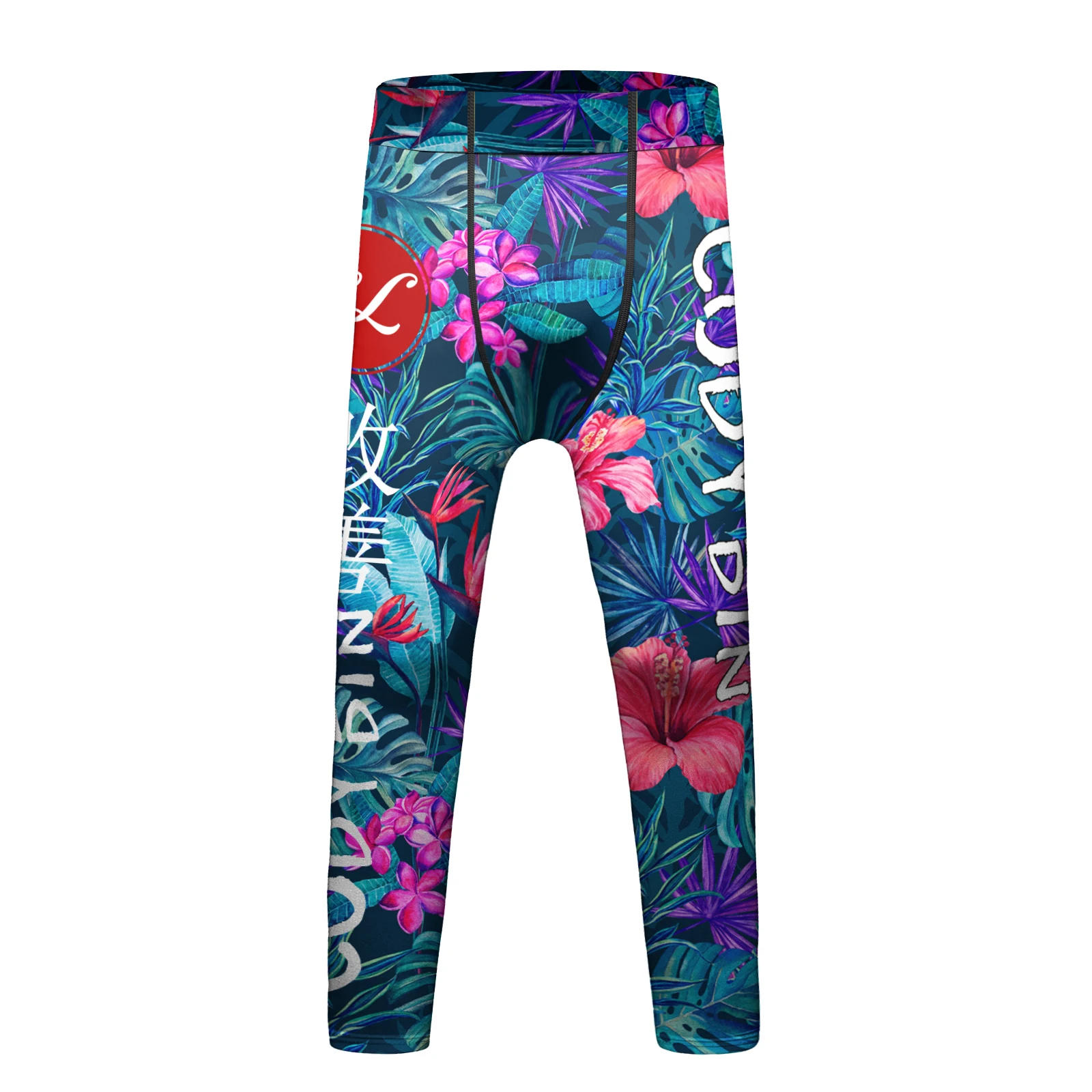 

Sublimation Flower Fitness Compression Long Pants for Child Athletic Workout Running Training Baselayer Tight Actitive Leggings