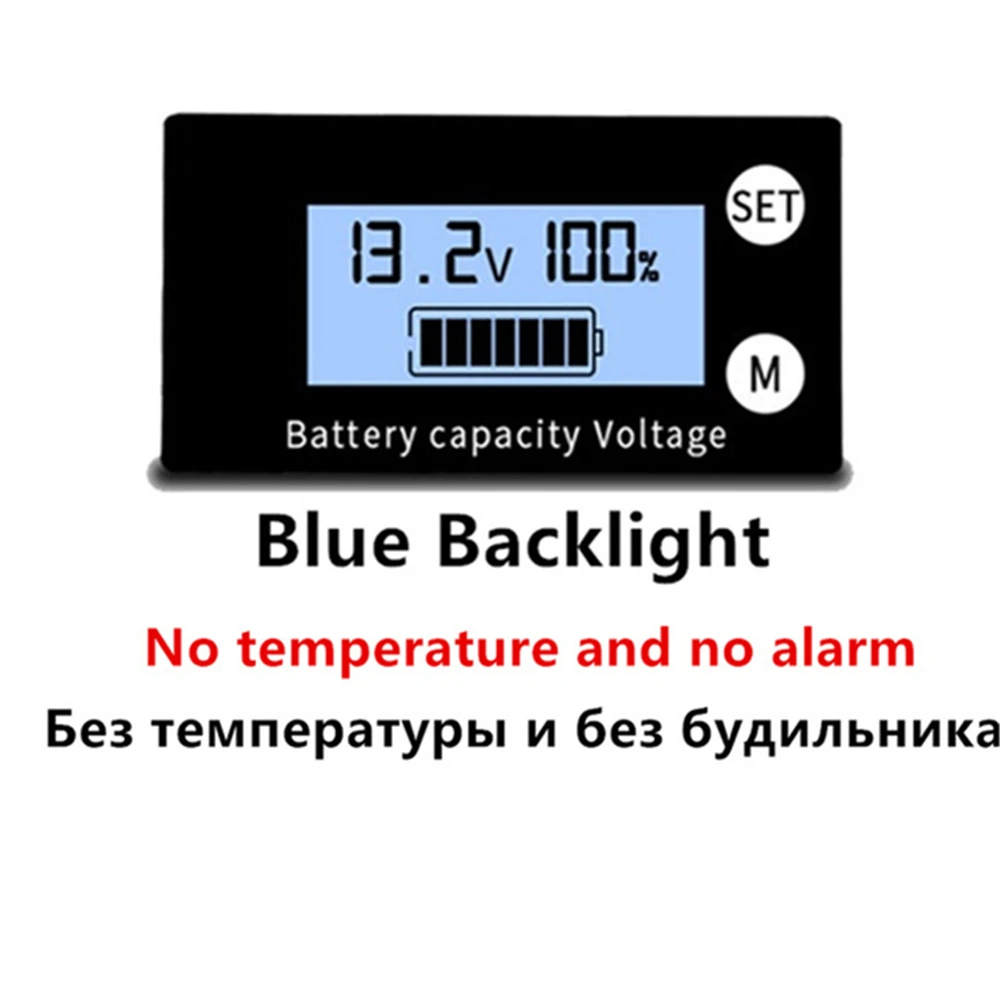 Battery Capacity Indicator DC 8V-100V Lead Acid Lithium LiFePO4 Car Motorcycle Voltmeter Voltage Gauge 12V 24V 48V 72V 6133A