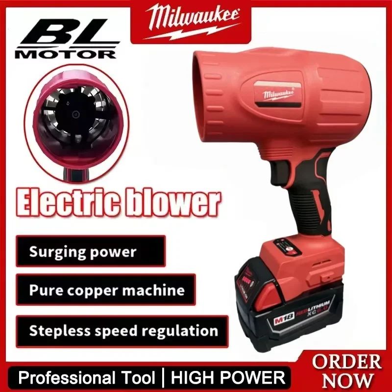 

2025Milwaukee 30000RPM Brushless Air Blower Cordless Turbo Fan Handheld Violent Fan Dryer 18V-20V Rechargeable Dust Blowing Tool