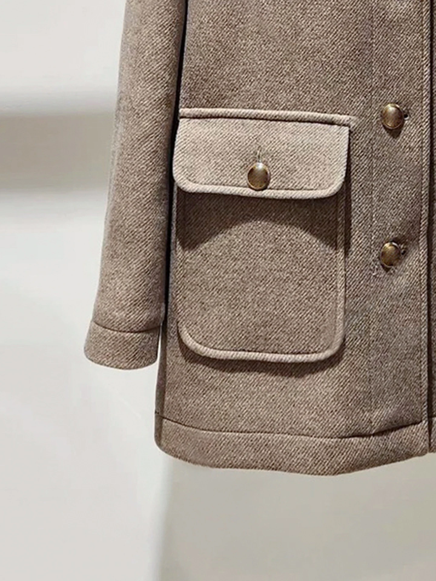 

S Home, элитное женское шерстяное пальто с кожаным воротником и кожаным воротником в стиле ретро, мода 202, осень-зима