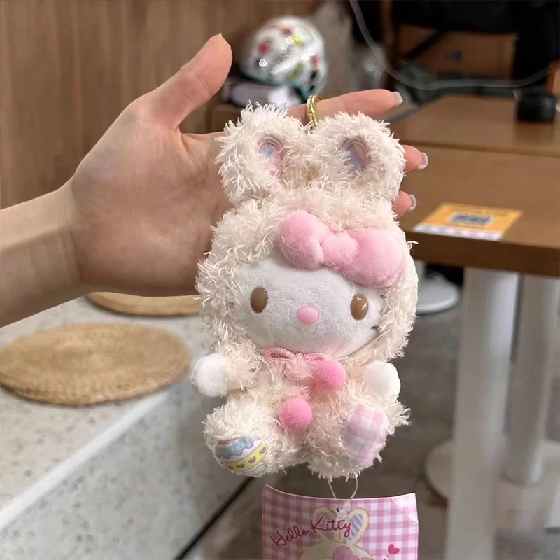 漫画ハローキティサンリオイースター子猫バックパックアクセサリーかわいいぬいぐるみキーホルダー女の子ぬいぐるみキーホルダーおもちゃアクセサリーギフト