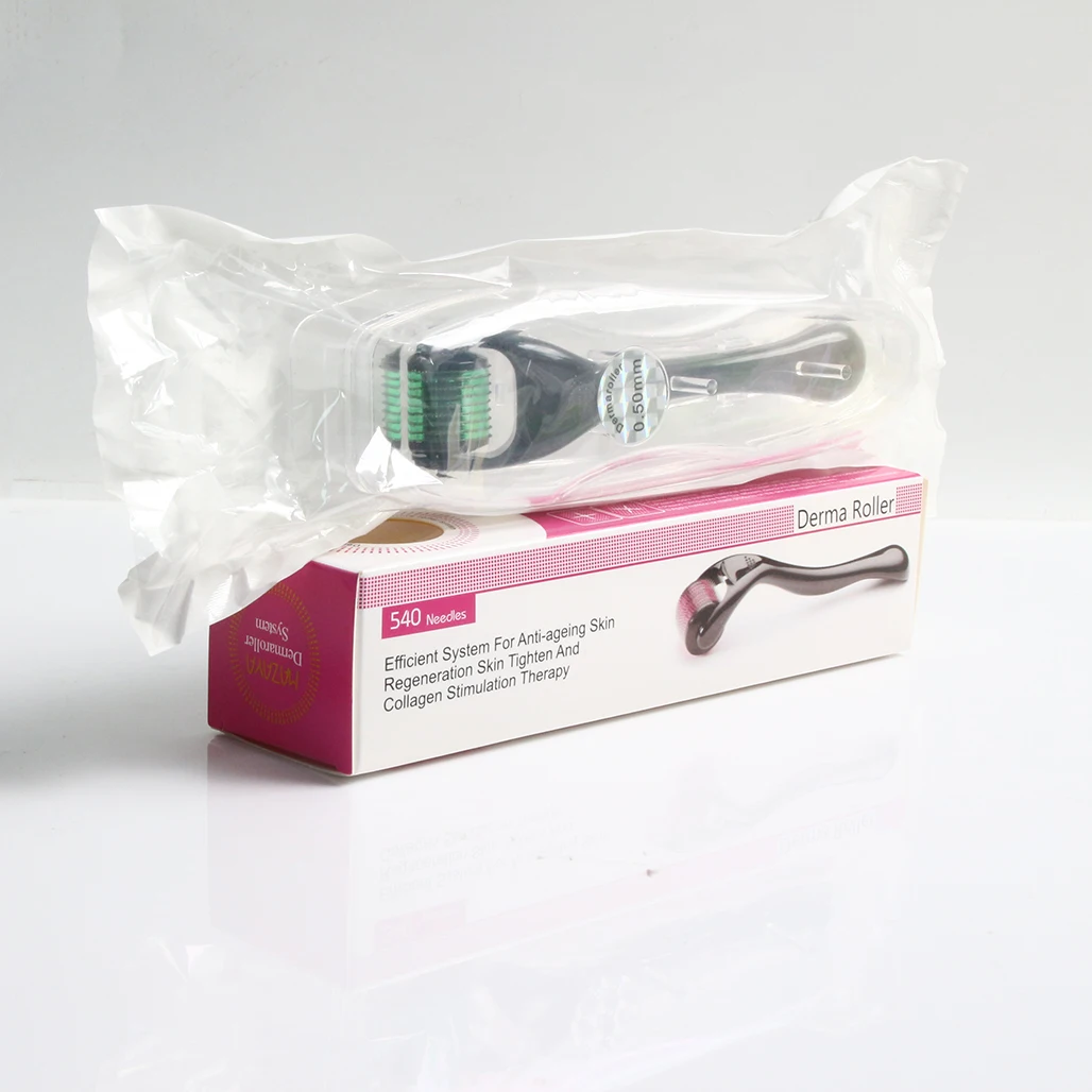 540 바늘 더마 롤러, 마이크로 바늘 더마 롤러, 얼굴 피부 바디 페이스 케어, 모발 성장 수염, 0.2mm, 0.25mm, 1 개