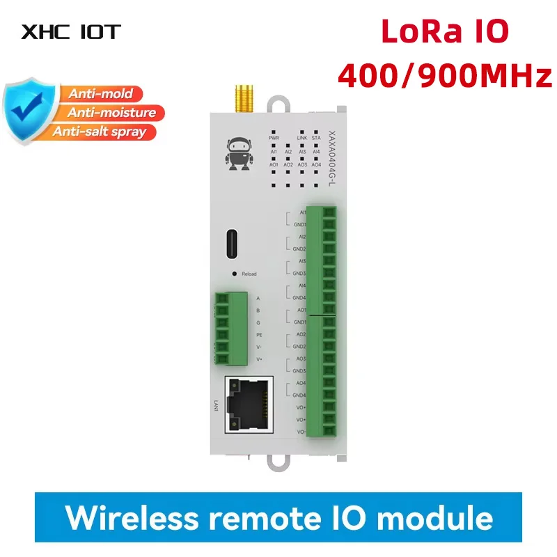 AI/AO/DI/DO LoRa 400/900MHz Distributed Remote IO Module Host Module LoRa RJ45 RS485 30dBm 10KM Modbus XHCIOT M31-L