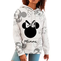 2024 Disney Mickey Mouse Women's Hoodie Fashion 3D Printed Sweatshirt Children's Long Sleeve Cartoon Animation Hoodie