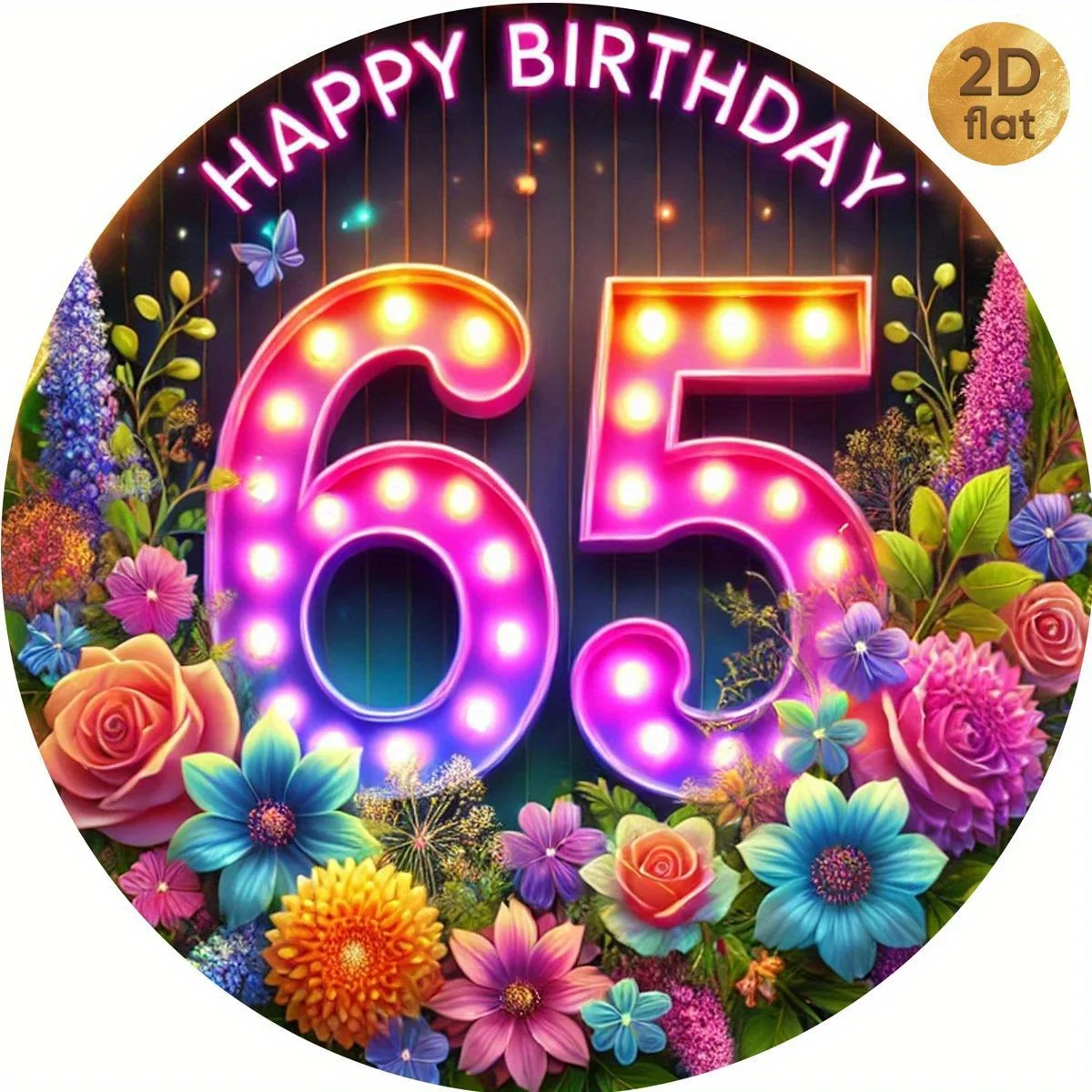 CIFBUY Retro Neon Birthday Sign Aluminum Wall Art Waterproof Fade Resistant Durable Metal Decor for Home Bar Cafe Office