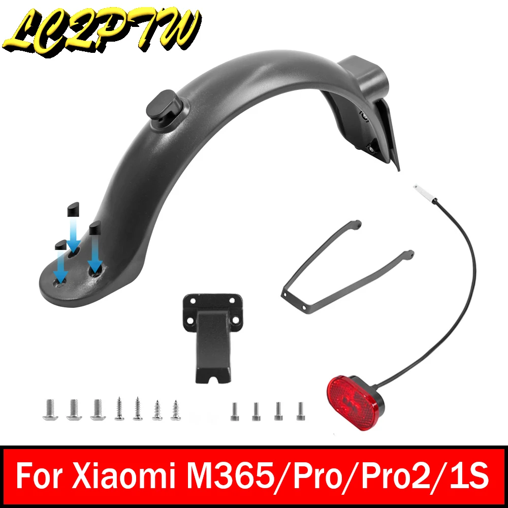 

Rear Back Fender Mudguard Shockproof for XiaoMi Pro 2 M365 Mi3 Electric Scooter Aluminum Rear Fender Bracket with Taillight Kit
