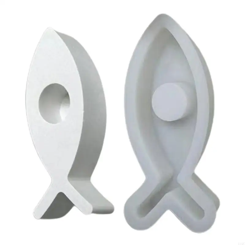 

2025 New Candlestick Holder Silicone Mold Unique Fish Stand Epoxy Casting Mould
