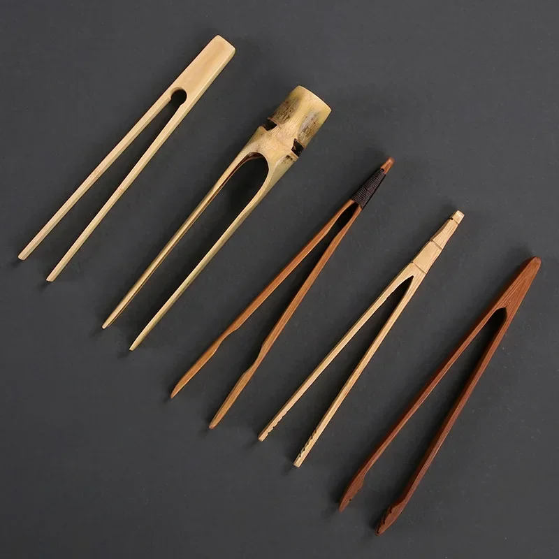 Pu 'er Curved Bamboo ChaGa Tea Cup Clip Chinese Kung Fu Tea Bamboo Parts Can Be Made with LOGO Tea Set