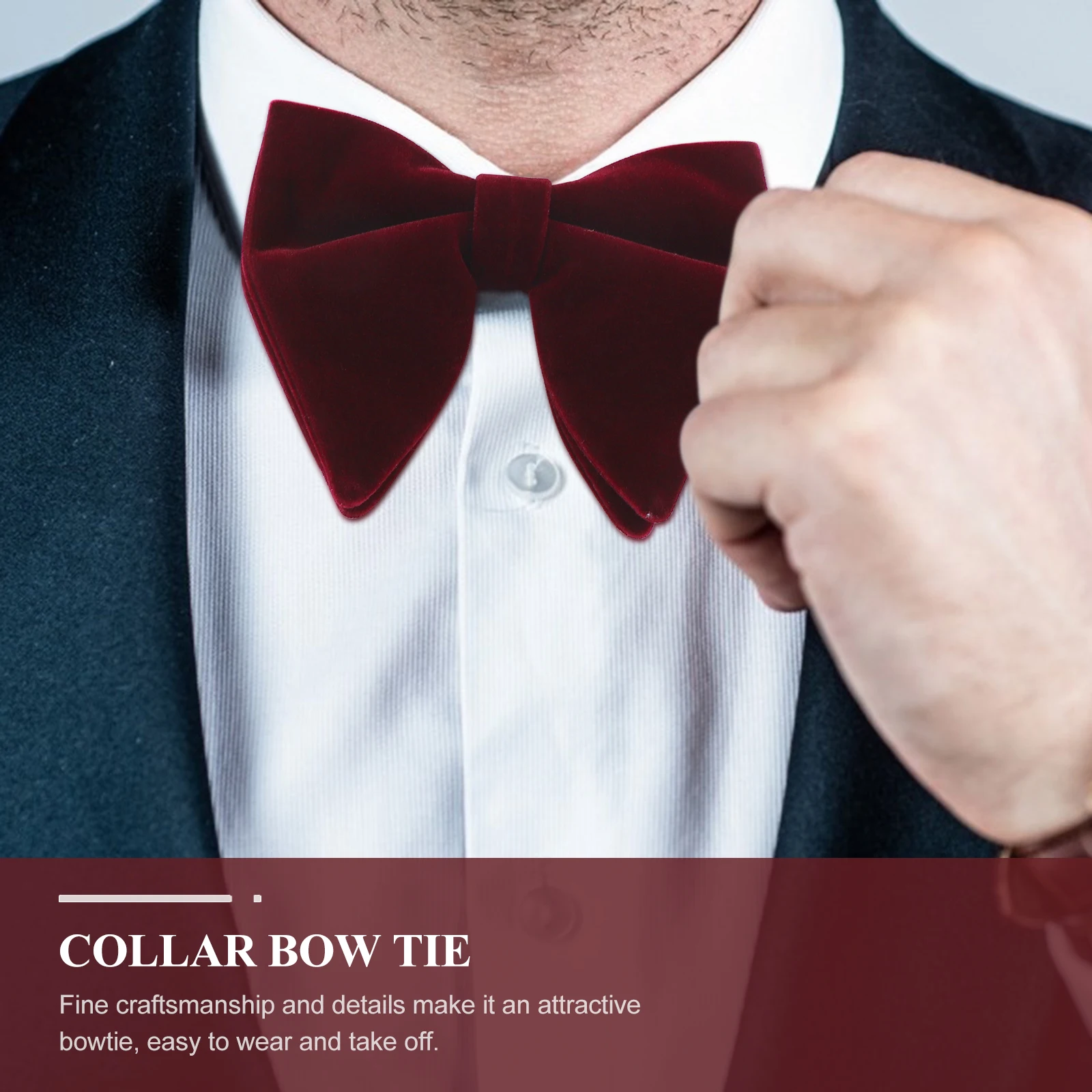 

1pcs Bow Tie Men Fashion Double Layer Big Bowtie For Suit Shirt Decor Wedding Party Accessories Suit Bowtie Men