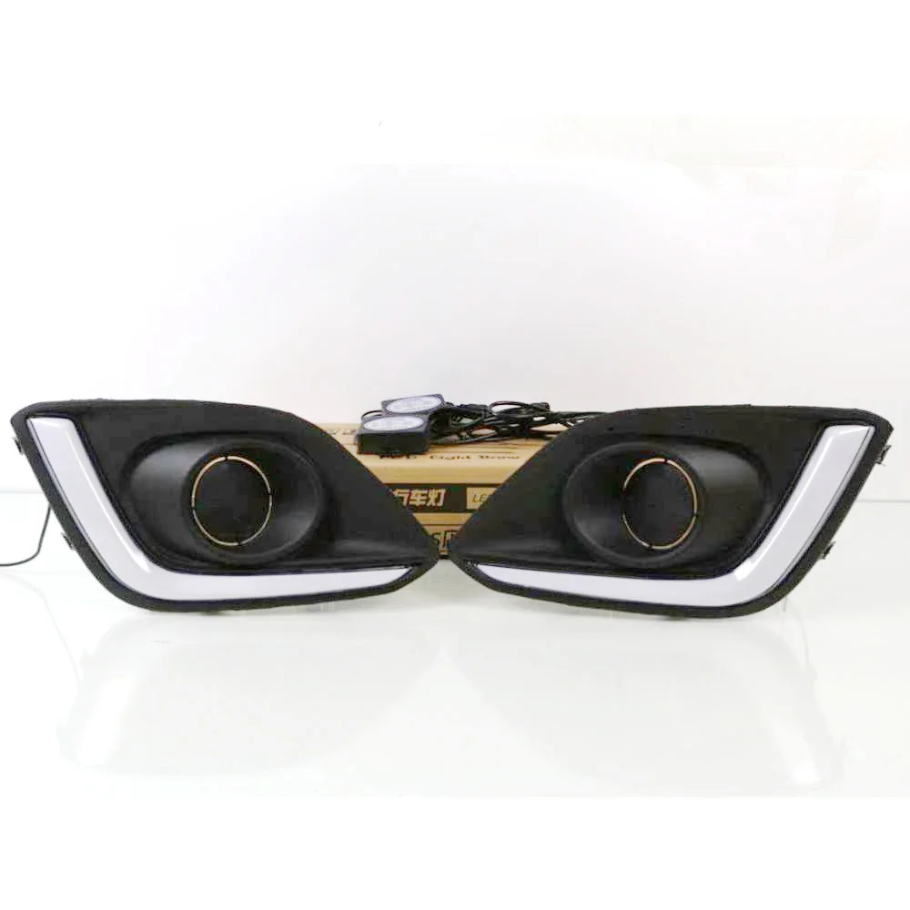 

July King Car Daytime Running Lights Compatible for Suzuki Swift 2014 2015 2016, 6000K LED Front Bumper DRL With Frame