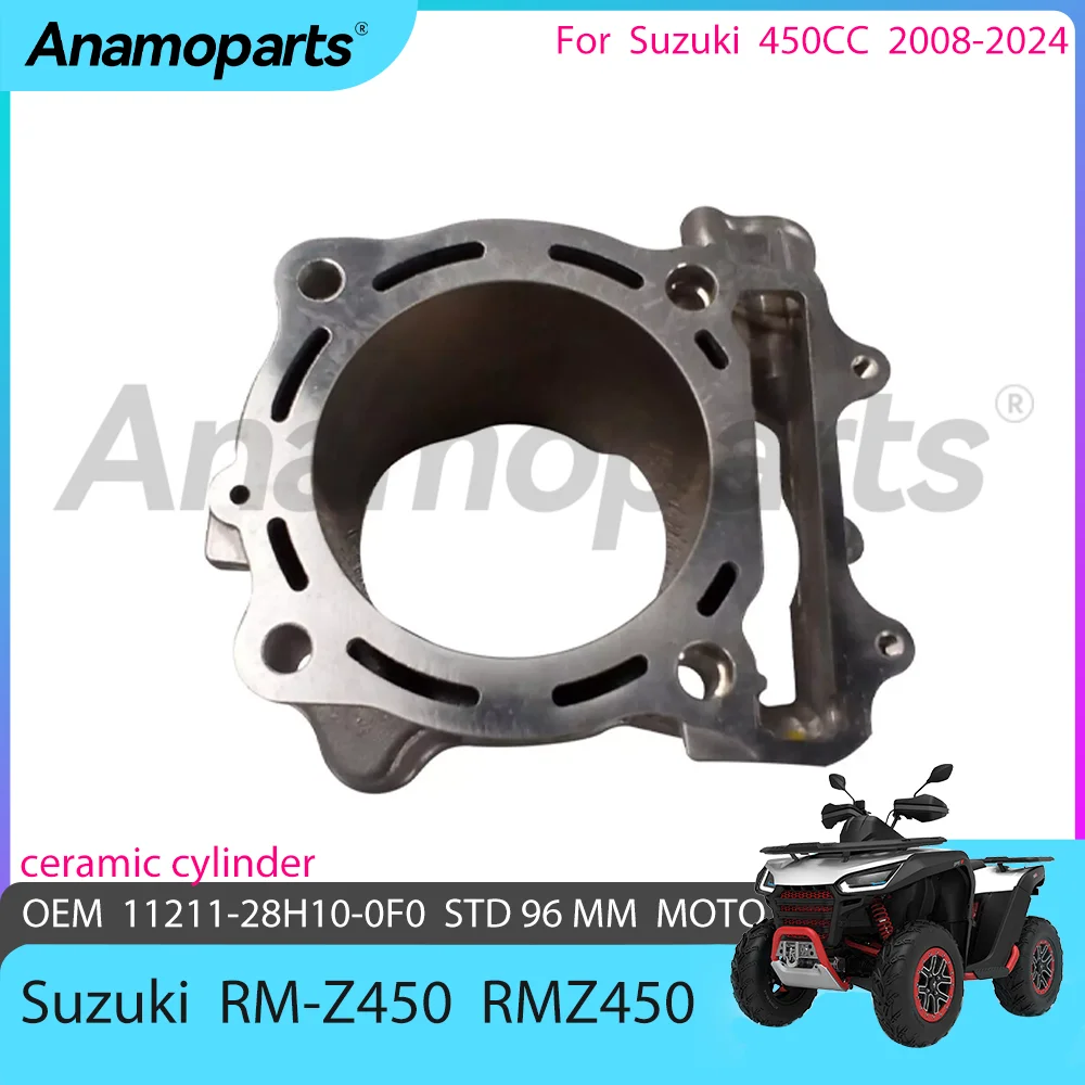 STD 96mm Motorcycle engine Ceramic Cylinder Compatible with For Suzuki 2008-2024 Dirt Bike RMZ450 RMZ 450 CC 11211-28H10-0F0