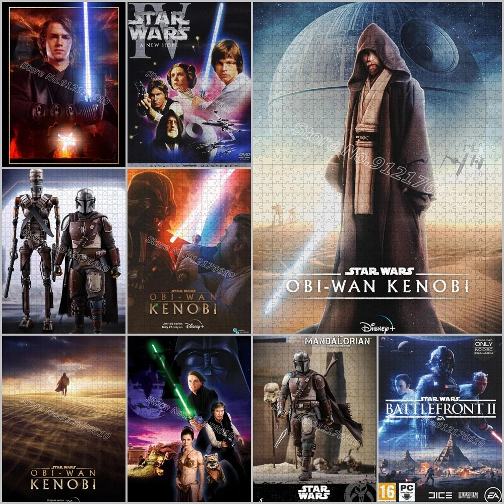 ألغاز الصور المقطوعة لأفلام حرب النجوم بطباعة 108/200/300/500/1000 قطعة، ألغاز أوبي-وان كينوبي، ألعاب تعليمية وهدايا للاسترخاء
