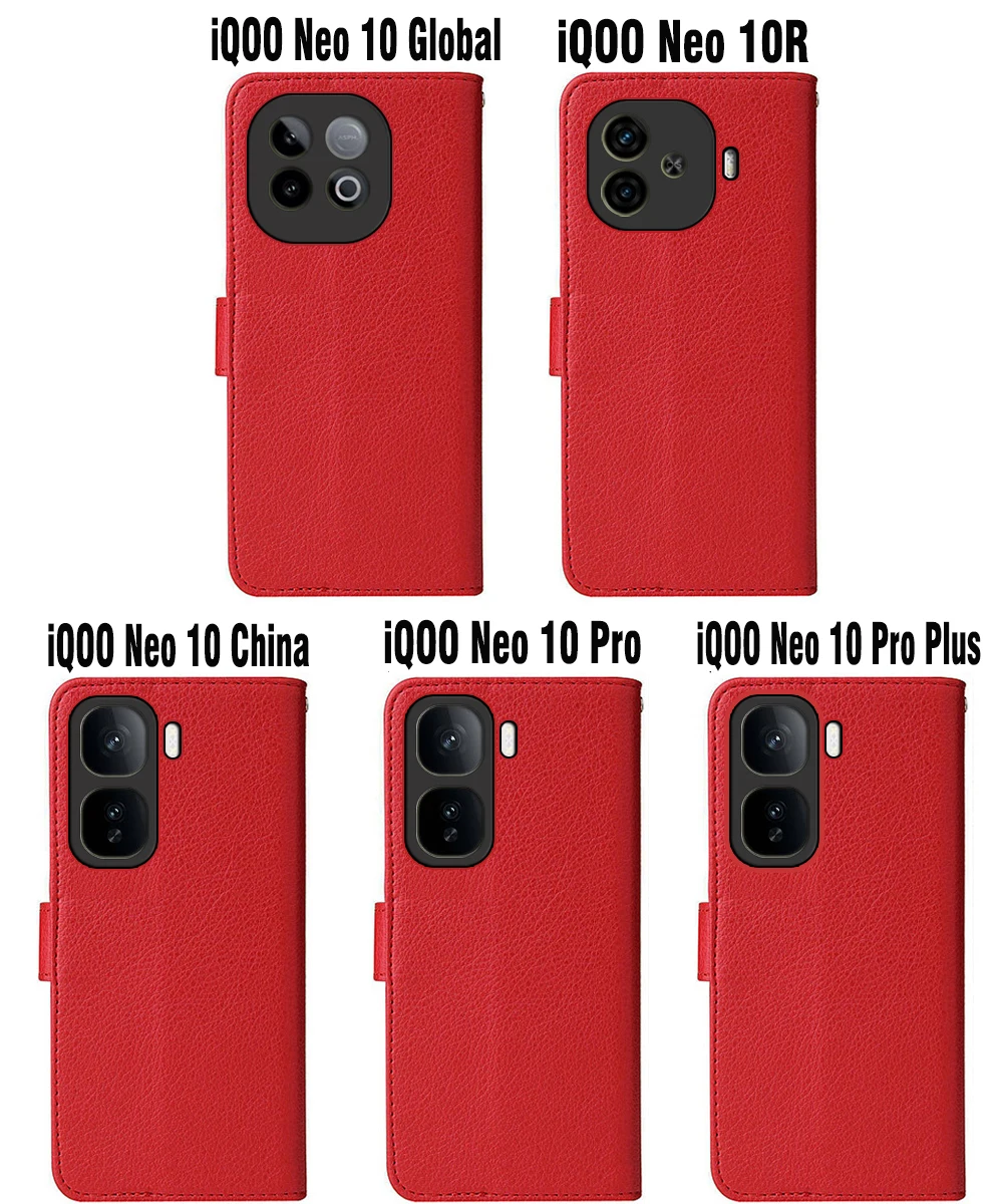 Wallet Case For iQOO Neo 10 Phone Flip Cover Leather Shell Coque