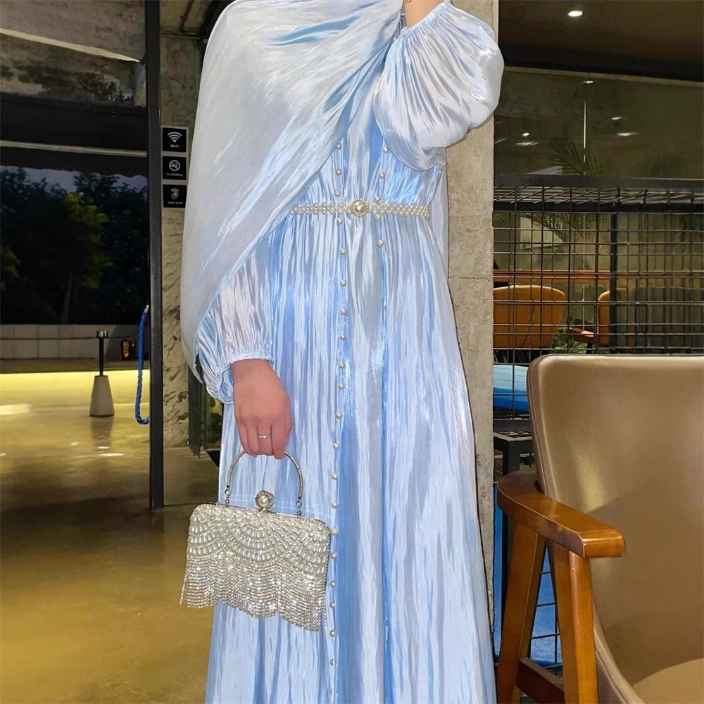 Abbigliamento musulmano da donna, abito in garza fluente, vestaglia, vestaglia elegante mediorientale