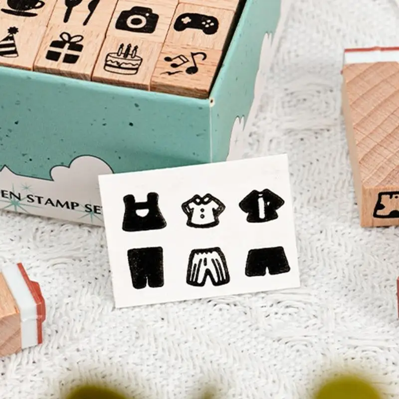 54DA 42Pcs Vintage Craft Stamp Scrapbooking Stamp Letter Number Stamp Geomotric Stamp for Card Making Scrapbooking
