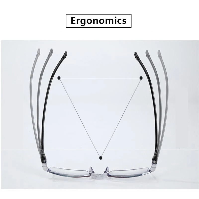 5-teilige rahmenlose, multifokussichere bifokale Lesebrille, Unisex, weit und nah, Anti-Blaulicht-Hyperopie-Brille mit doppeltem Verwendungszweck – Detail 11