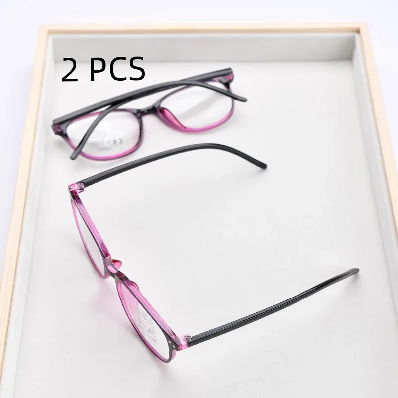 2-teiliges Set, runde Fassung, progressive Gläser, Herren, ultraleicht, HD, multifokale Lesebrille, Damen, Blaulichtfilter +3,5 +4,0 – Detail 4