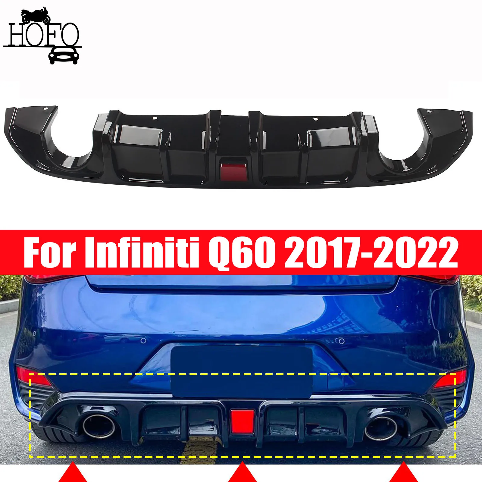 

Front Bumper Front Lip Front Shovel kit For Infiniti Q60 2017-2022 2019 2020 2021 Body Spoiler Splitter kit Accessorie