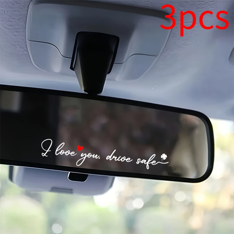Heart Design Safety Theme Decorative Stickers, Inspirational Stickers, Emotional Car Accessories for Motorcycle Helmet Stickers