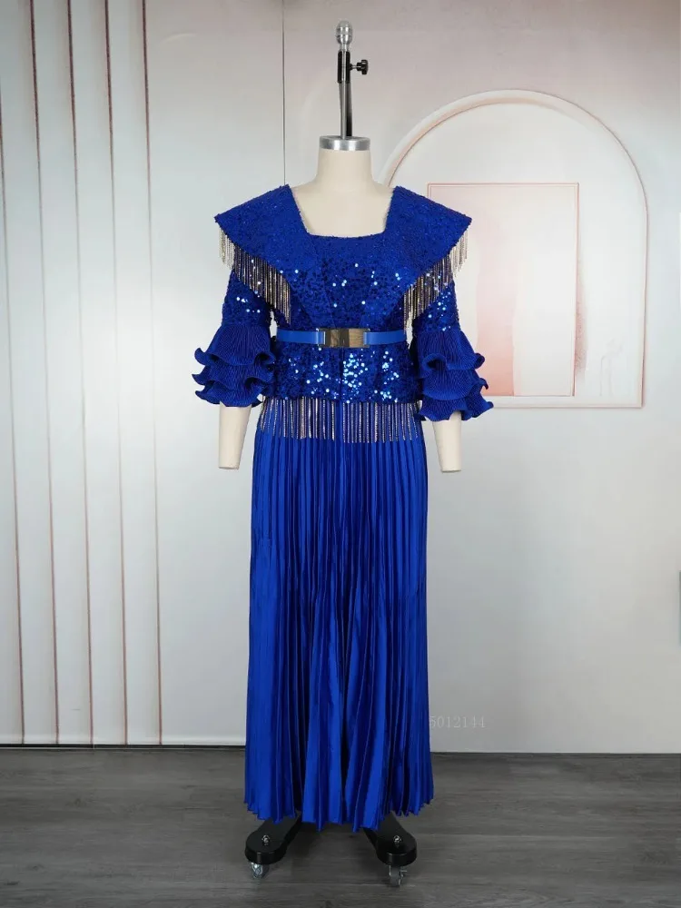 الترتر حجم كبير فساتين الحفلات الأفريقية للنساء 2025 موضة جديدة Dashiki أنقرة الزفاف ثوب مسائي أنيق مسلم ماكسي فستان #4