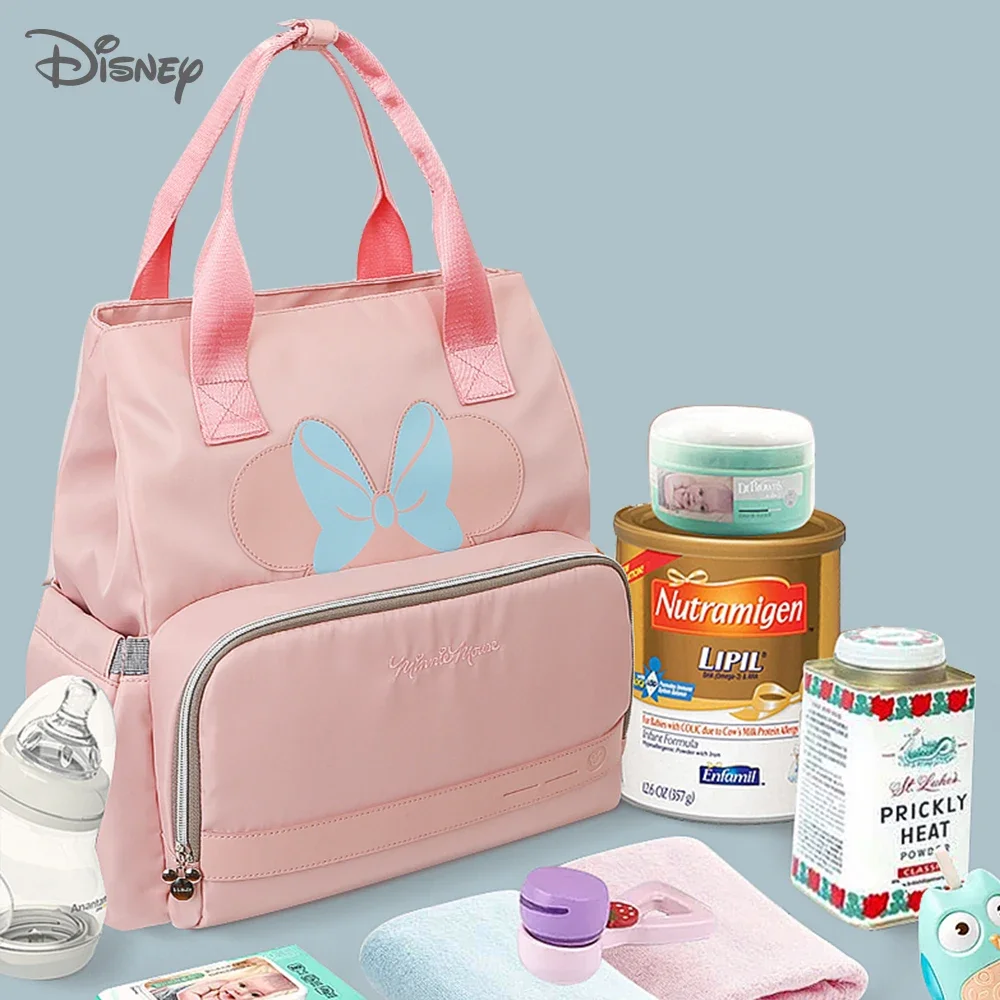 Disney-bolsas de pañales impermeables para mamá, mochila de maternidad de gran capacidad para el cuidado del bebé, bolsa de pañales para mamá,