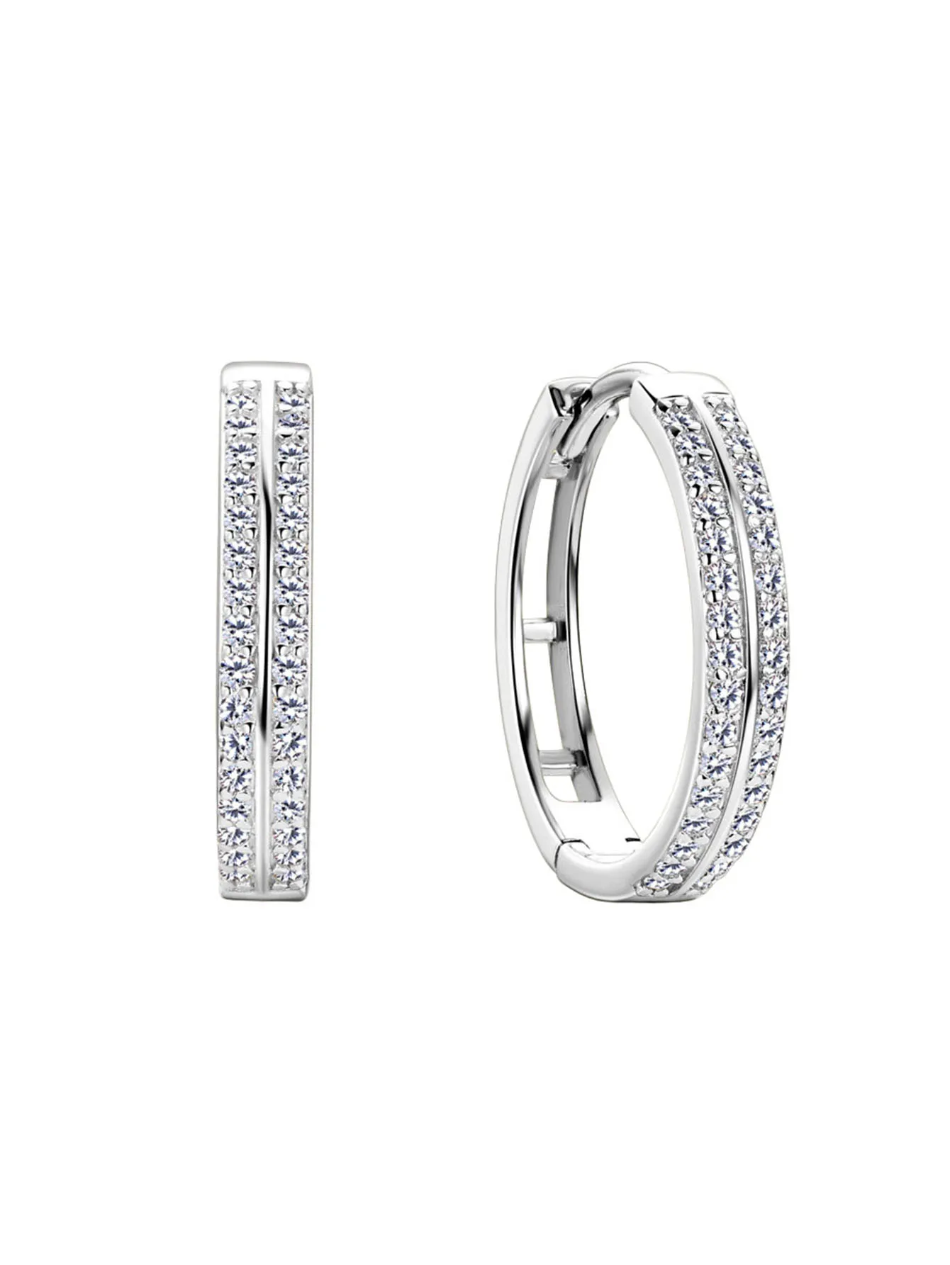 

Premium S925 Sterling Silver 5A Zircon Double Hoop Earrings | Hypoallergenic | Thanksgiving/Christmas Gift Box
