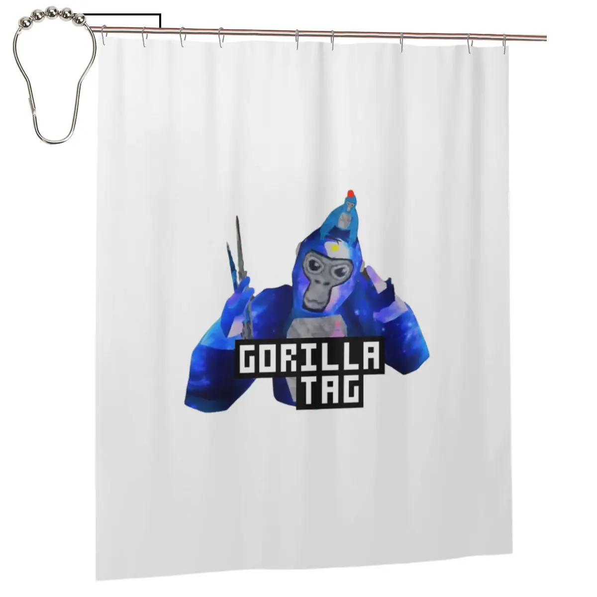 

Gorilla Tag Monkey Shower Curtain Bathroom Polyester Waterproof Bath Curtains with Hooks