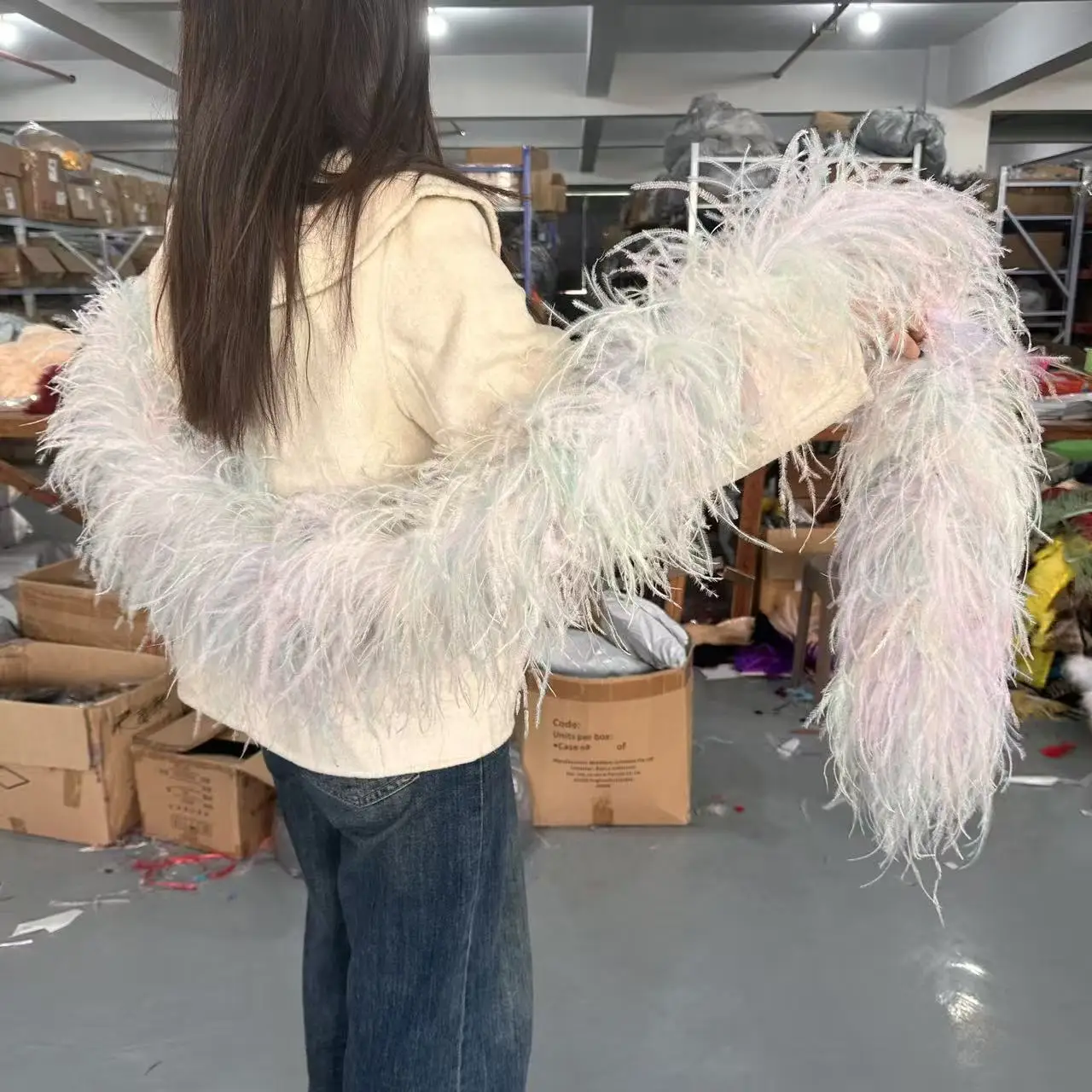 

Multicolors Natural Ostrich feather boa 6/8/10/20Ply Ostrich plumas Decoration Shawl Trim for Stage Clothing Sewing Accessory