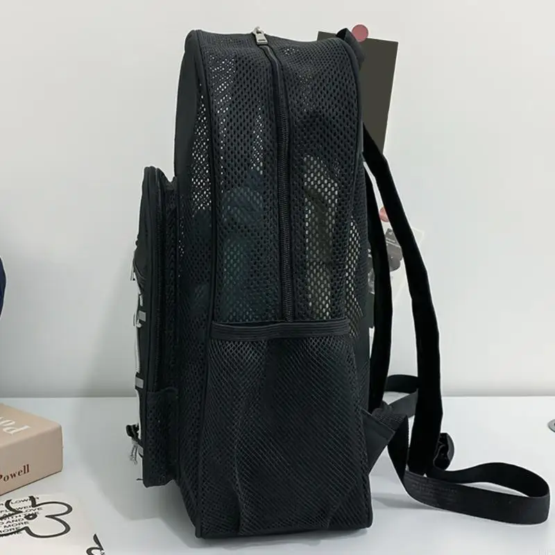 

Practical See Through Mesh Backpack for Students and Breathable School Bag Aesthetic Rucksack Casual Daypack