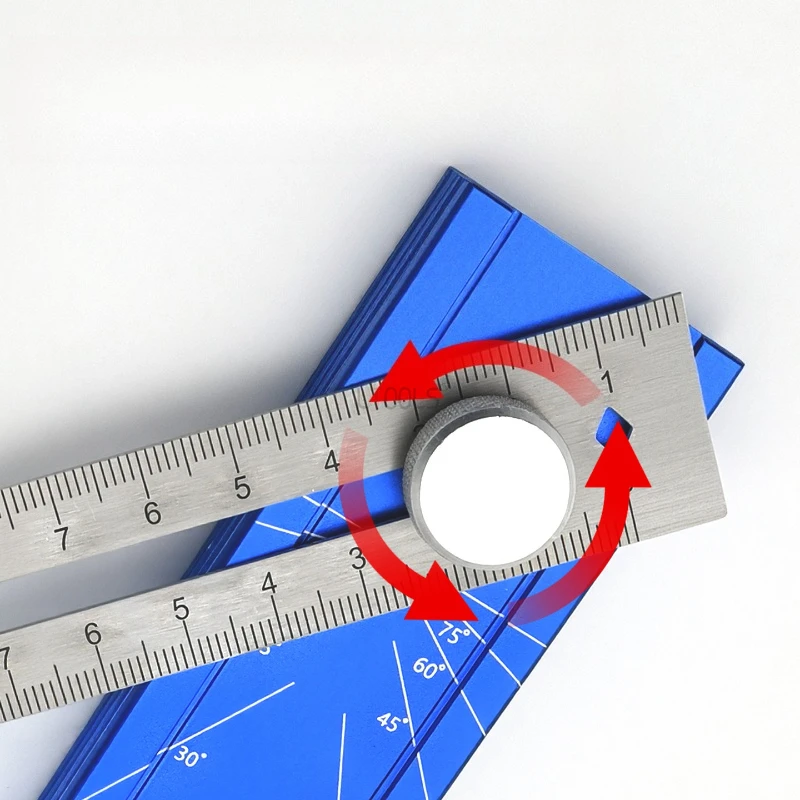 

New Multi-role Foldable Depth Measuring Ruler Aluminum Alloy Woodworking Multi-angle Marking Ruler Scribing Protractor Tools