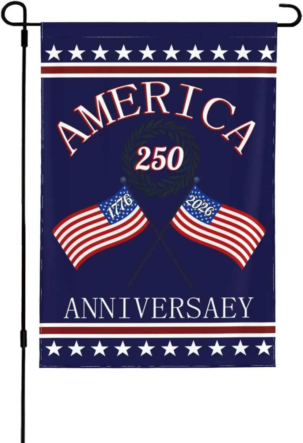 250th Anniversary American Garden Flag 28x40 Inch, 1776-2026 Usa Patriotic Yard Flag Double Sided, 4th Of July Outdoor Banne IIC