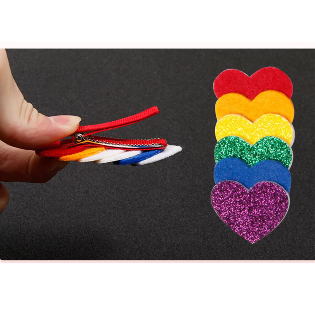 

4Pcs Sequins Heart Shape Hairpins Pretty Hearts Candy Colored Fashion Hair Accessories for Girls Simple Travel Gift