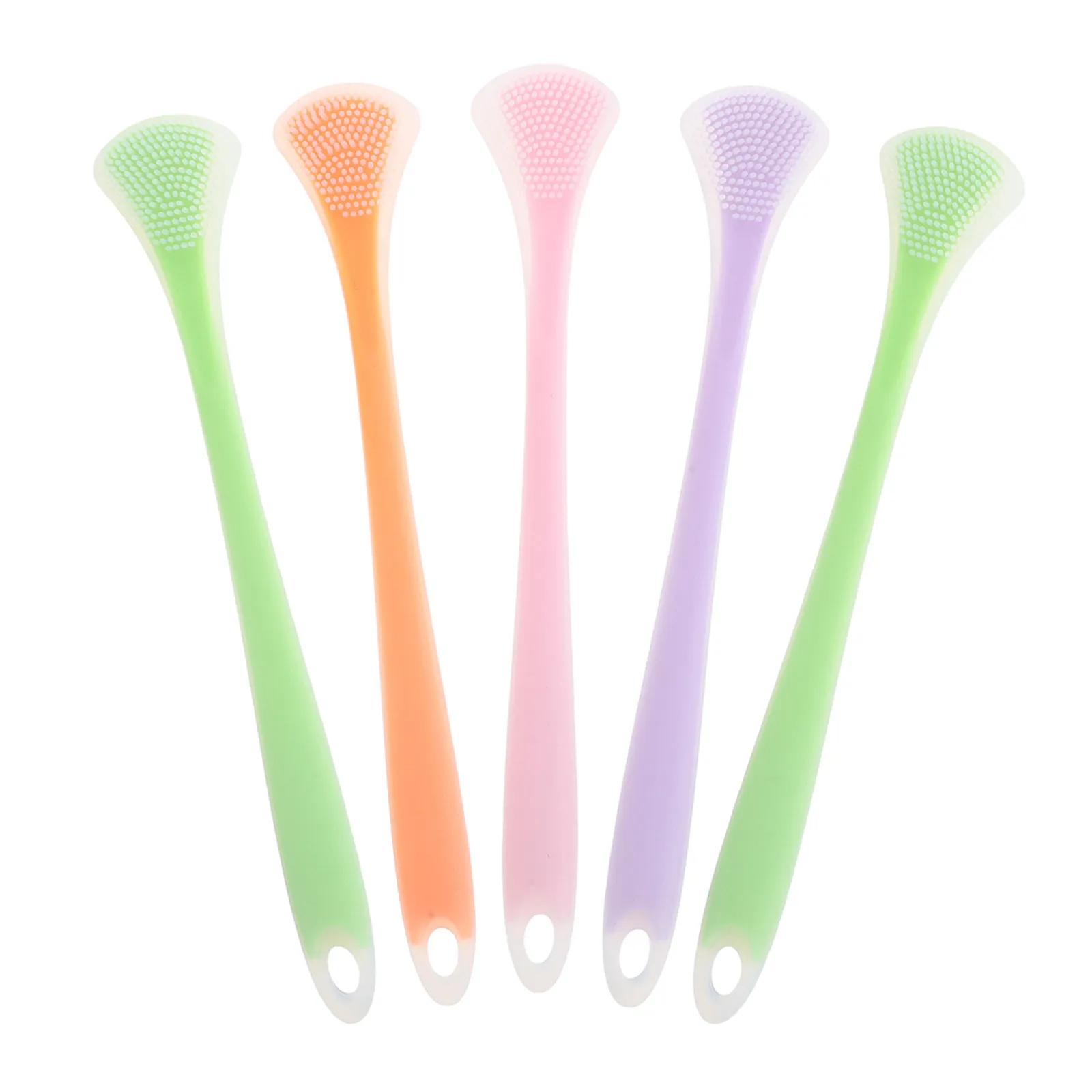 

Набор из 5 двухсторонних инструментов для чистки языка из силикона: бережный уход за деснами, компактный дизайн для дома и путешествий, эффективно удаляет налет с языка