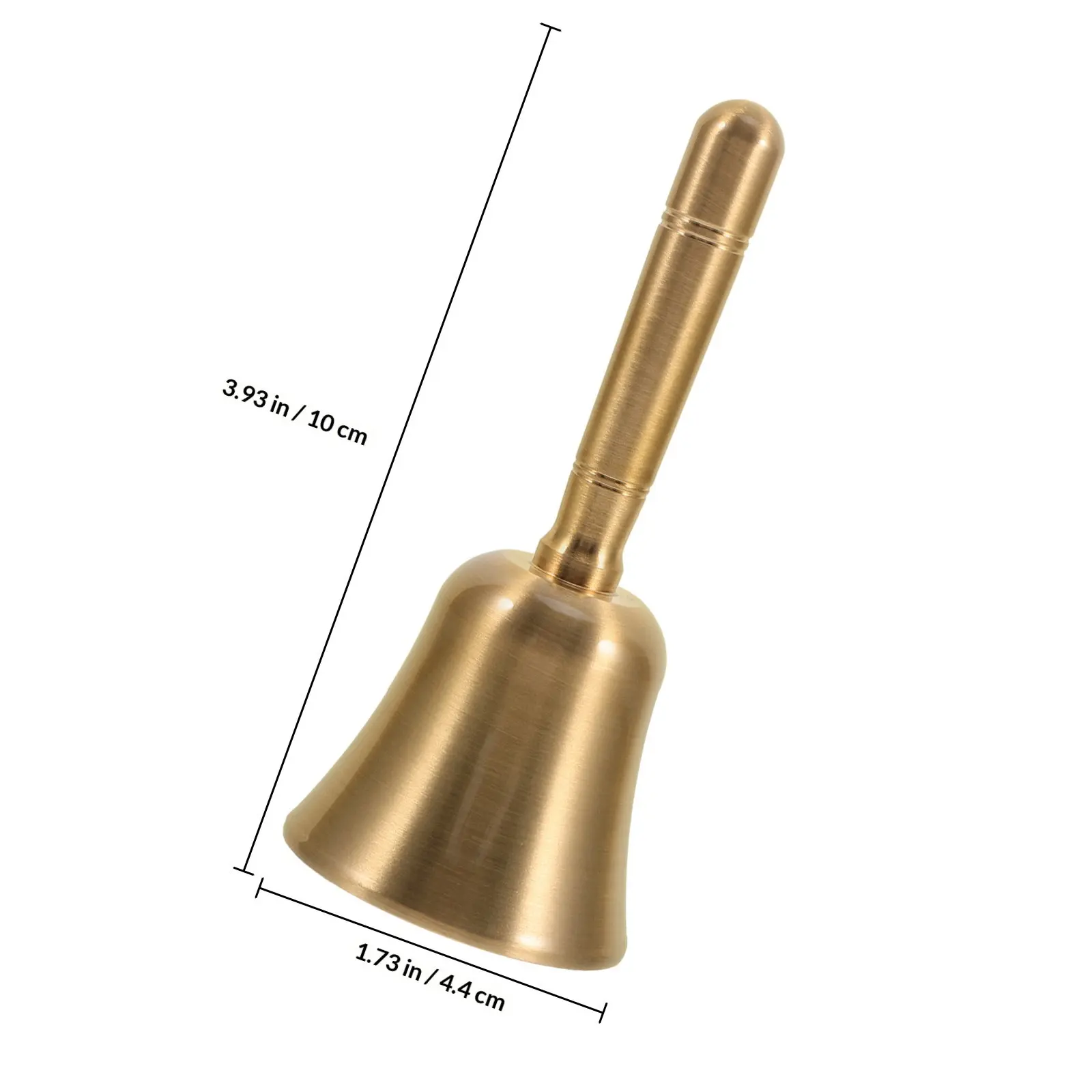 Brass Hand Bell Christmas Theme Polished Surface Loud Easy-to-Use Ringing Bell for Carols Decorations Service Call Classroom
