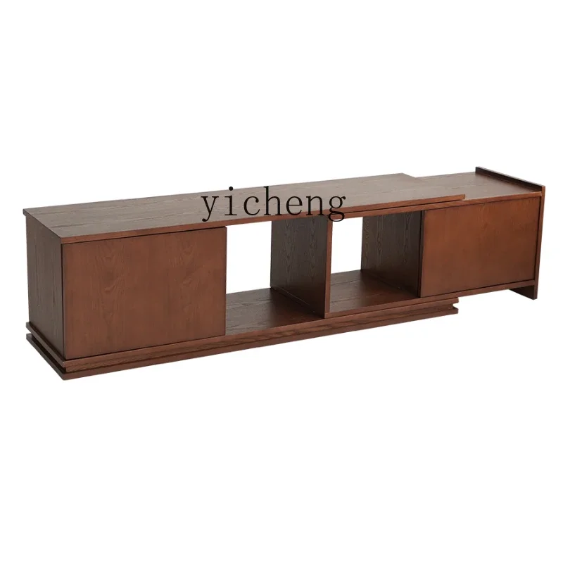 

XL Retro Solid Wood TV Cabinet Small Apartment Living Room Floor Cabinet Retractable Storage Cabinet