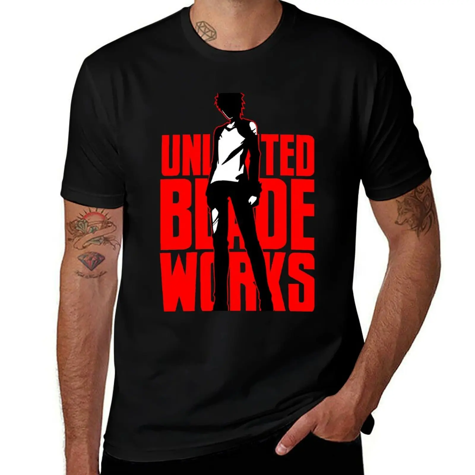 Emiya Shirou Unlimited Blade Works T-Shirt Active Wear Sports for Men T-Shirt