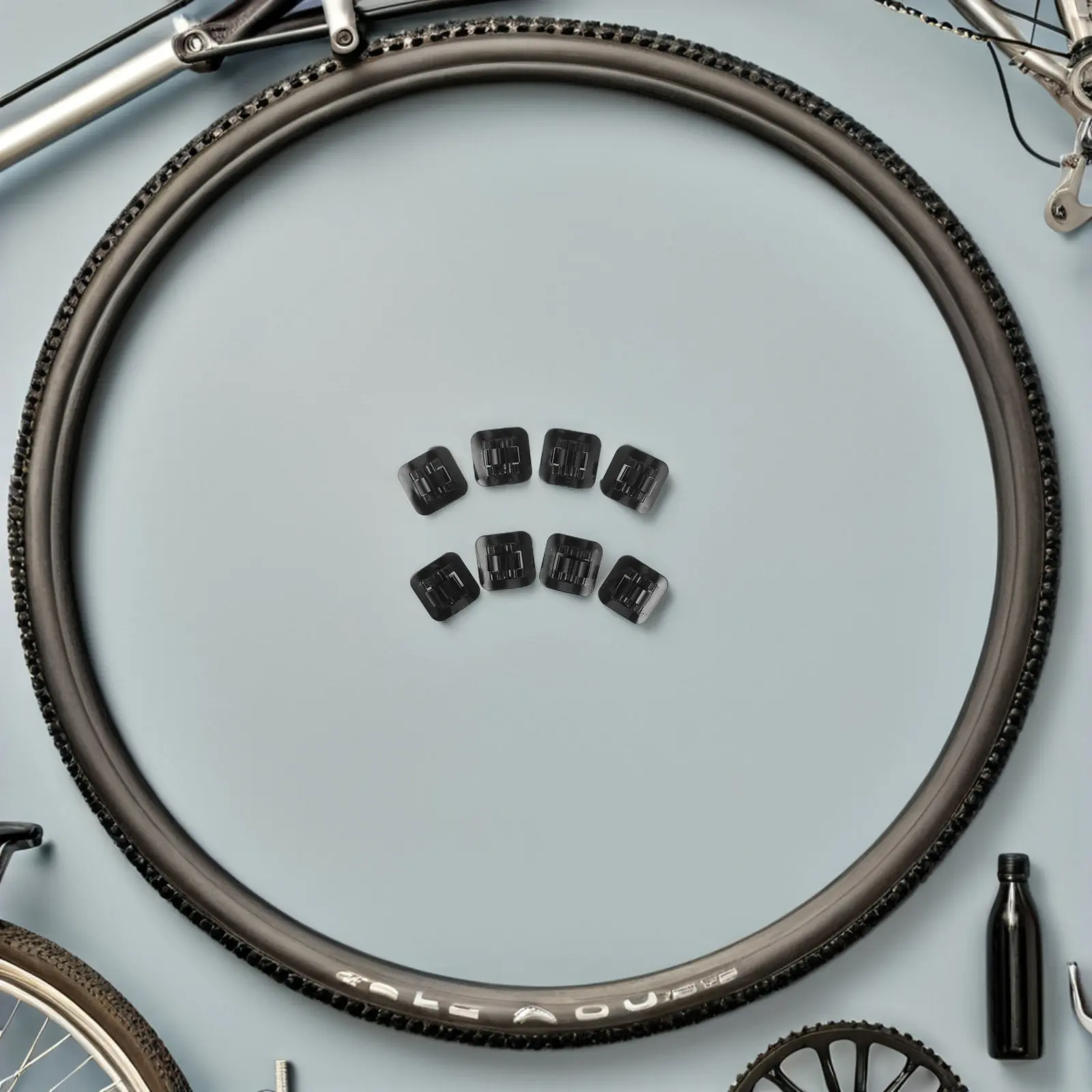 

8 шт. металлических C-образных зажимов для велосипедных тросов, направляющие для кабелей из алюминиевого сплава, самоклеящиеся, для тормозных и переключающих тросов, фиксаторы для проводов